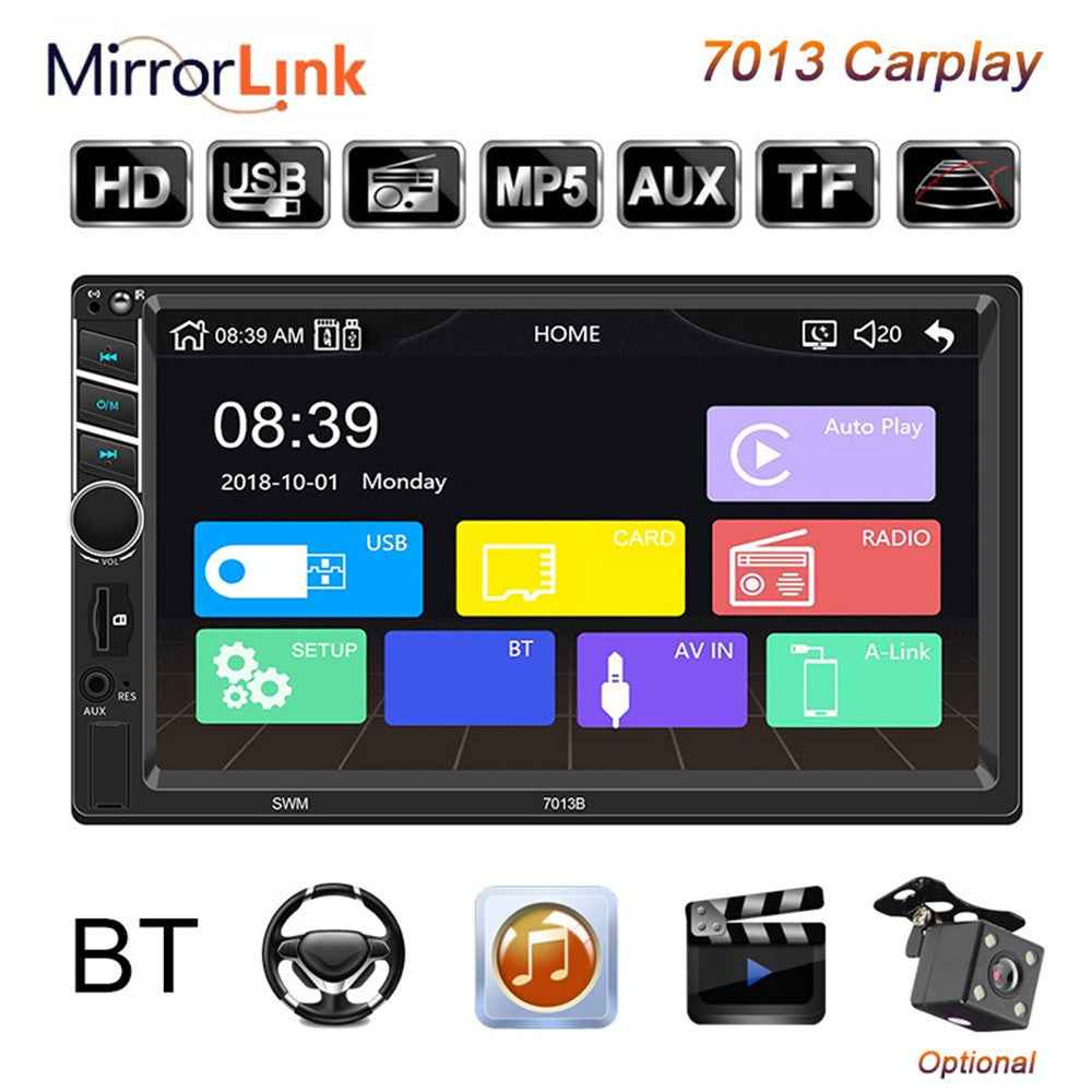 7013B 7-inch Car MP5 Player Bluetooth-compatible Multimedia FM Radio Audio Receiver AUX in USB TF Card Input