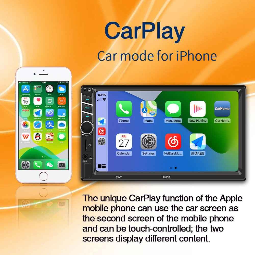 7013B 7-inch Car MP5 Player Bluetooth-compatible Multimedia FM Radio Audio Receiver AUX in USB TF Card Input