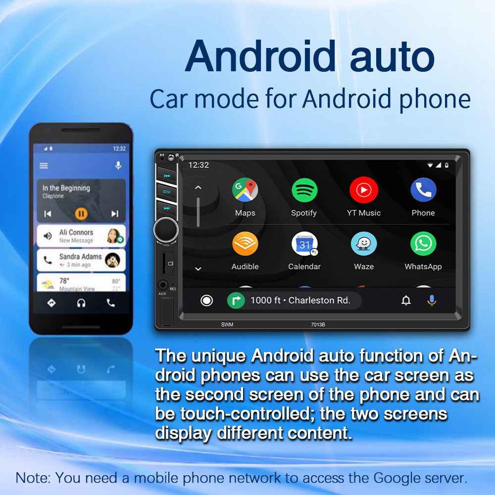 7013B 7-inch Car MP5 Player Bluetooth-compatible Multimedia FM Radio Audio Receiver AUX in USB TF Card Input