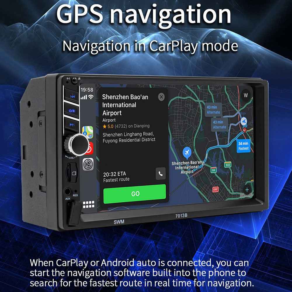 7013B 7-inch Car MP5 Player Bluetooth-compatible Multimedia FM Radio Audio Receiver AUX in USB TF Card Input