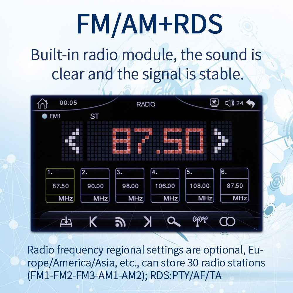 7013B 7-inch Car MP5 Player Bluetooth-compatible Multimedia FM Radio Audio Receiver AUX in USB TF Card Input