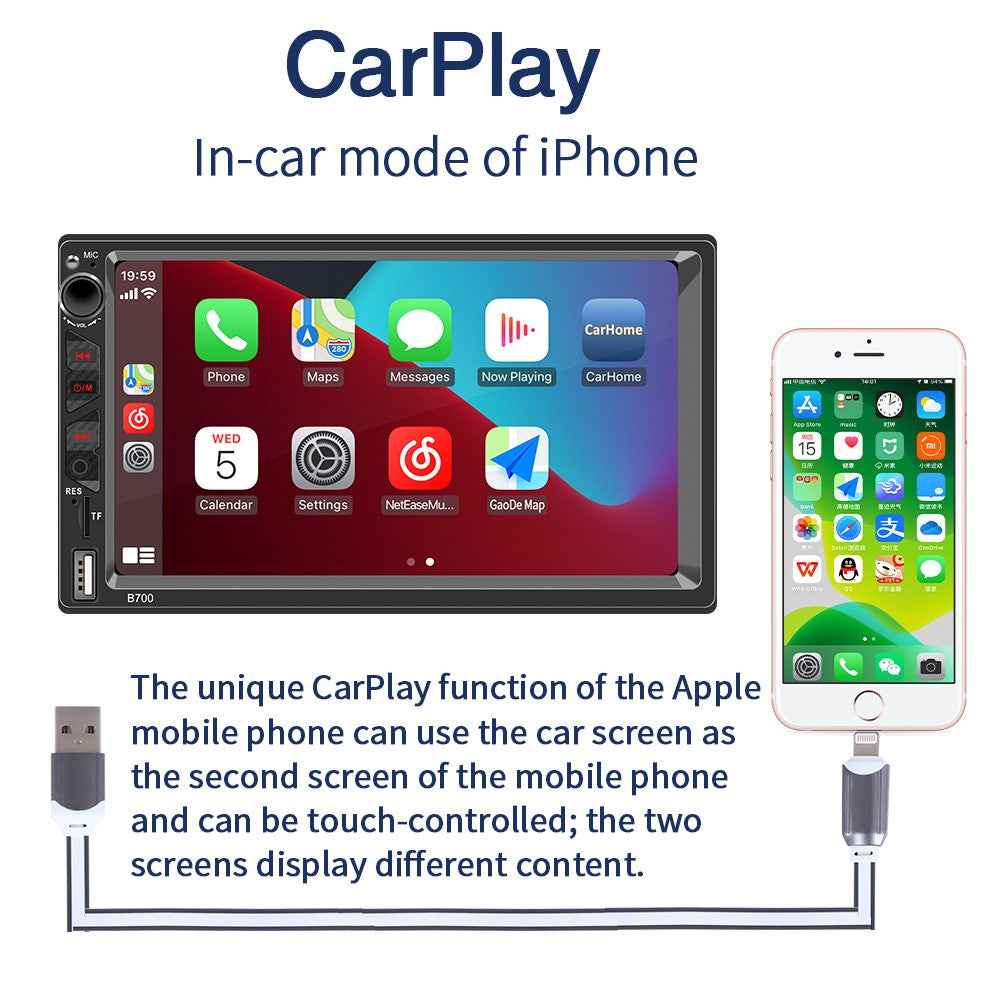 B700 Car MP5 Player 7-inch FM Car Radio Bluetooth-compatible Multimedia Support Mirror Link