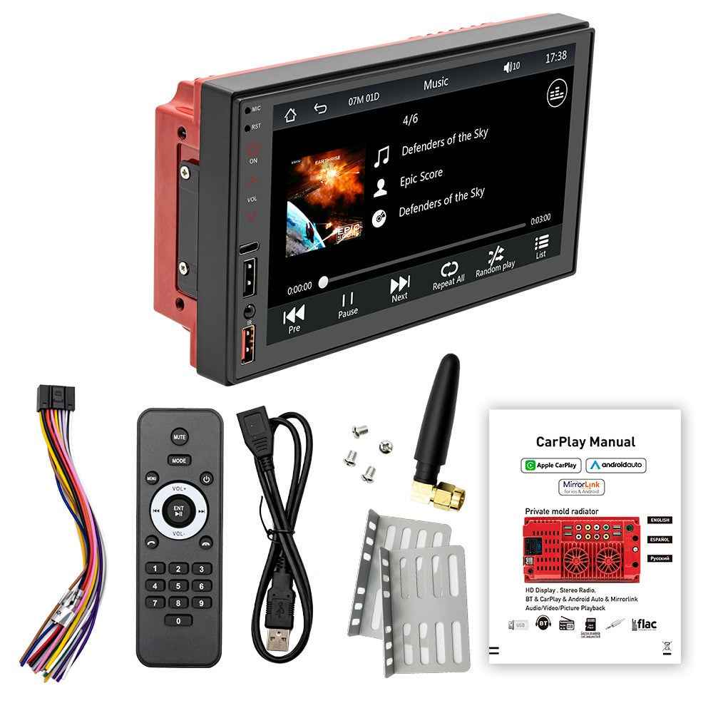 FS02C Car Radio MP5 Player 7" HD Screen Mirror Link Reversing Image FM Radio Receiver