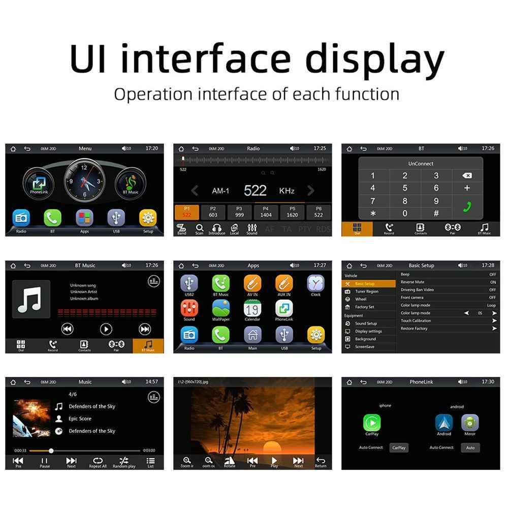 FS02C Car Radio MP5 Player 7" HD Screen Mirror Link Reversing Image FM Radio Receiver