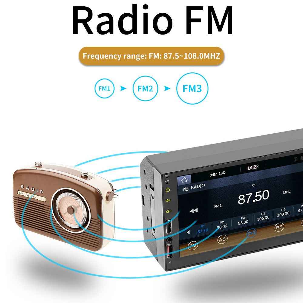 Bluetooth-compatible Car Stereo 7 Inch Car MP5 Player Multimedia FM Radio Receiver Support Reversing Image