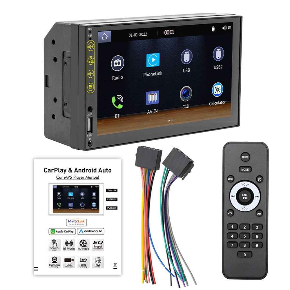 L1 7-inch Car Audio Receiver Bluetooth-compatible FM MP5 Player Supports Mirror Link for iOS / Android