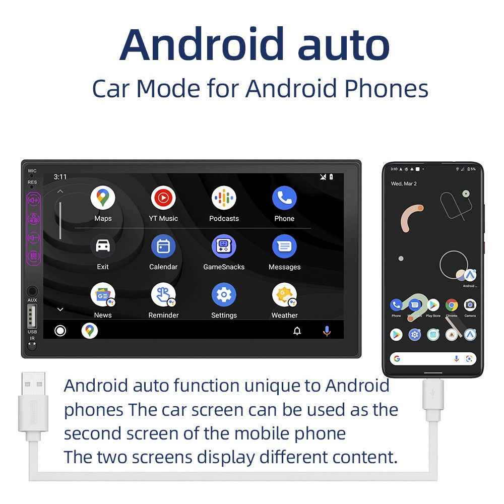 L1 7-inch Car Audio Receiver Bluetooth-compatible FM MP5 Player Supports Mirror Link for iOS / Android