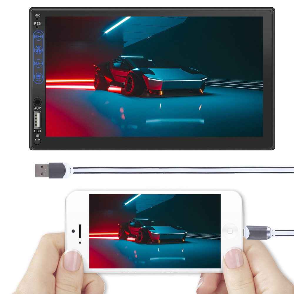 L1 7-inch Car Audio Receiver Bluetooth-compatible FM MP5 Player Supports Mirror Link for iOS / Android
