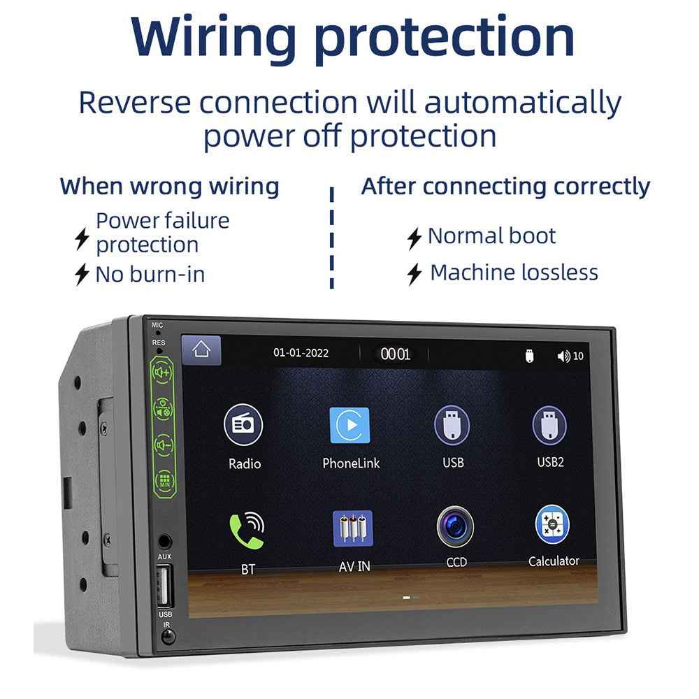 L1 7-inch Car Audio Receiver Bluetooth-compatible FM MP5 Player Supports Mirror Link for iOS / Android