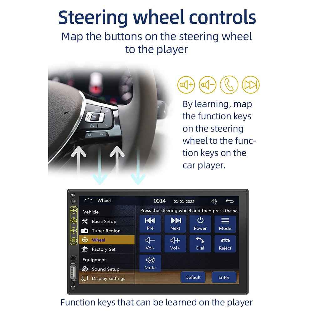 L1 7-inch Car Audio Receiver Bluetooth-compatible FM MP5 Player Supports Mirror Link for iOS / Android