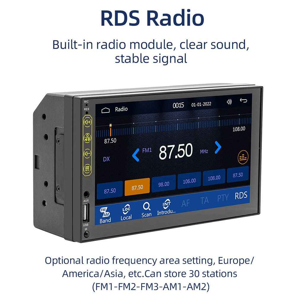 L1 7-inch Car Audio Receiver Bluetooth-compatible FM MP5 Player Supports Mirror Link for iOS / Android