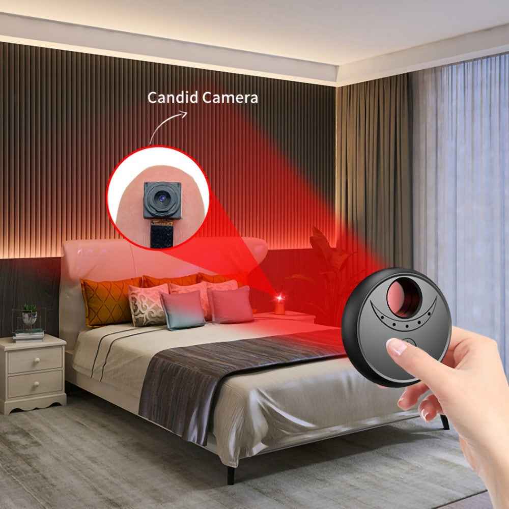 X17 Anti-Peep Camera Detector 4 AI Infrared Lamp Beads Camera Finder Portable GPS Car Signal Location Detector - White