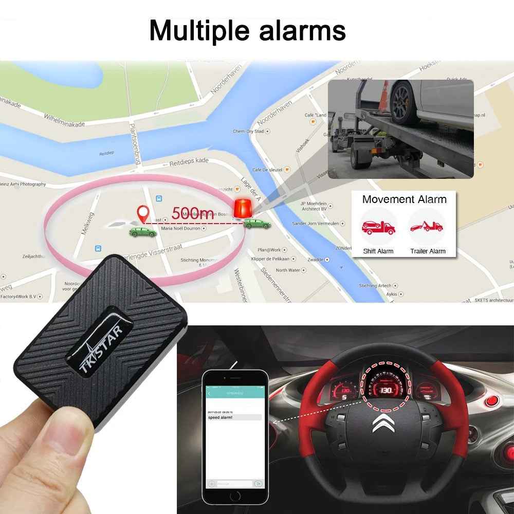 TKSTAR TK913 Car GPS Tracker 2G GPRS Locator with Automatic Voice Monitoring, Free Web APP