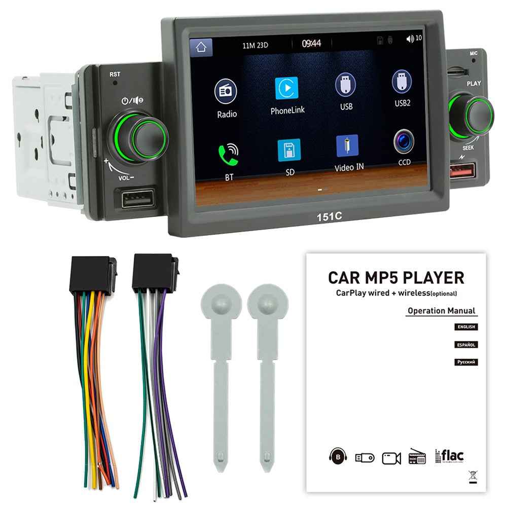 SWM151C 5-inch Display Car Play Mobile Phone Interconnection Car Bluetooth-compatible MP5 Player