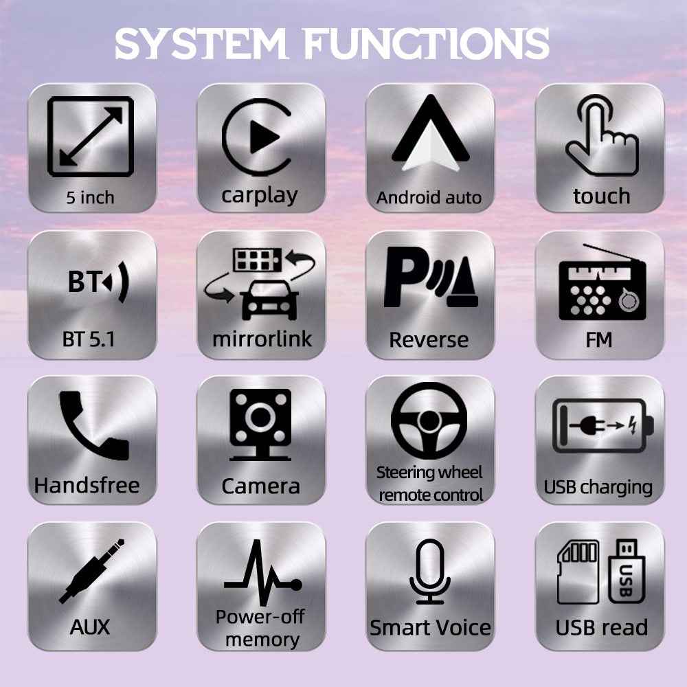 SWM151C 5-inch Display Car Play Mobile Phone Interconnection Car Bluetooth-compatible MP5 Player