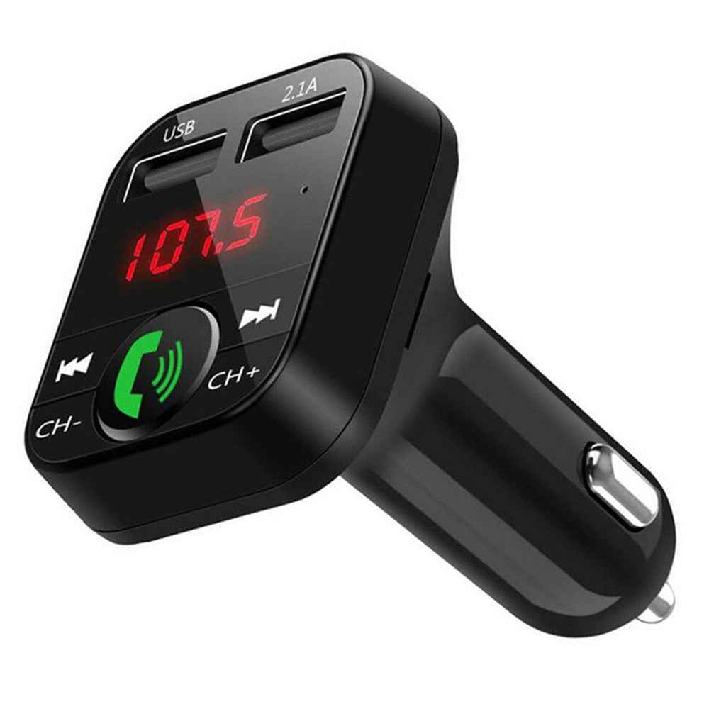 B2 Car Bluetooth-compatible 5.0 FM Transmitter Wireless Handsfree Mic Audio Receiver Auto MP3 Player 2.1A Dual USB Fast Charger Car Accessories