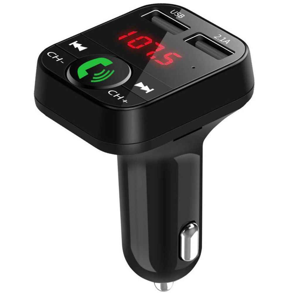 B2 Car Bluetooth-compatible 5.0 FM Transmitter Wireless Handsfree Mic Audio Receiver Auto MP3 Player 2.1A Dual USB Fast Charger Car Accessories