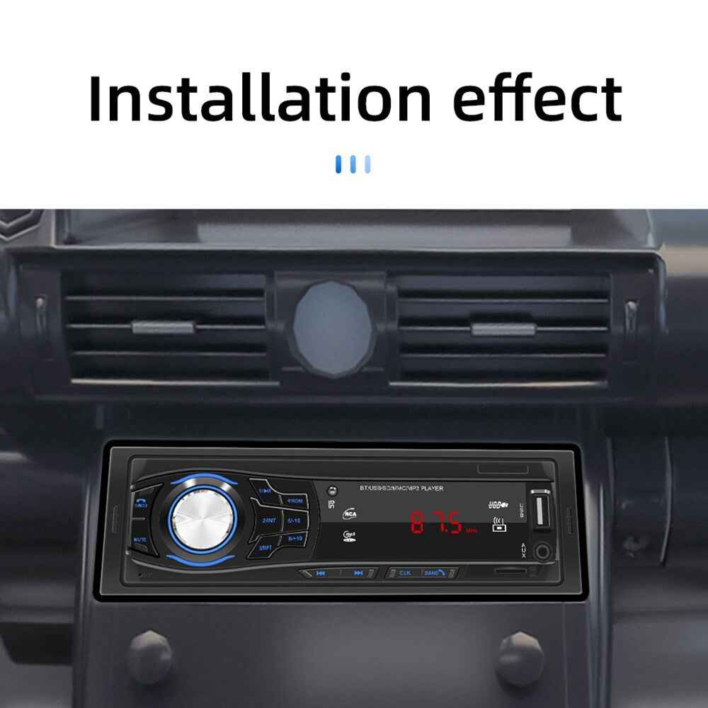 SWM 1428 RCA Audio Subwoofer 1 Din Car Stereo FM Radio Bluetooth MP3 Player with Remote Control