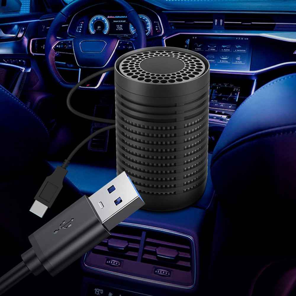 F011 Car HEPA Air Purifier Mini Silent Air Cleaner Built-in Aromatherapy Cotton for Universal Vehicles, Home, Office