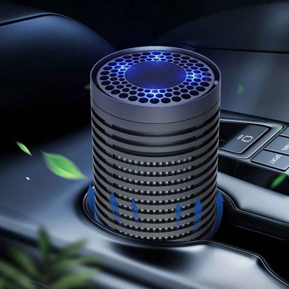 F011 Car HEPA Air Purifier Mini Silent Air Cleaner Built-in Aromatherapy Cotton for Universal Vehicles, Home, Office
