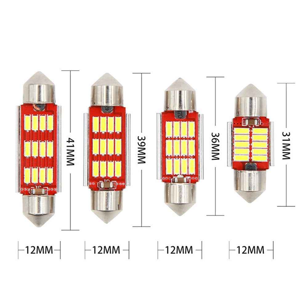 10Pcs Car LED Interior Reading Light 160LM 6000K Auto Room Ceiling Dome Lamp - 36mm
