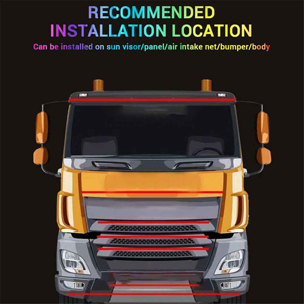 1.5m Truck LED Strip 24V Van Exterior Decoration DRL Running Lamp for Car RGB Ambient Light Bar