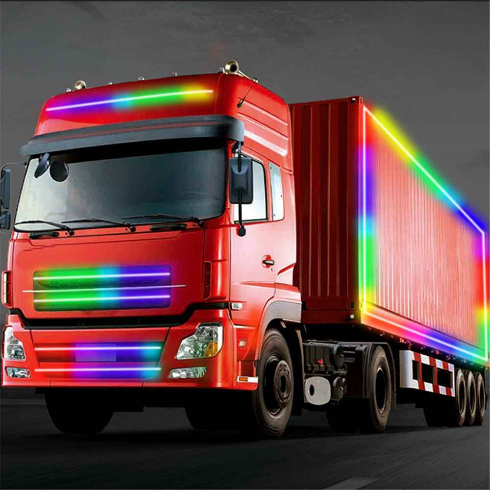 1.5m Truck LED Strip 24V Van Exterior Decoration DRL Running Lamp for Car RGB Ambient Light Bar