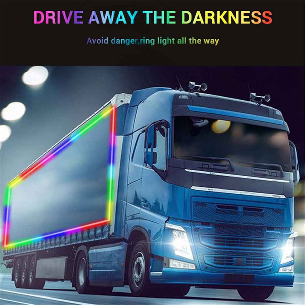 1m Car RGB Ambient Light Bar Truck LED Strip 24V Van Exterior Decoration DRL Running Lamp