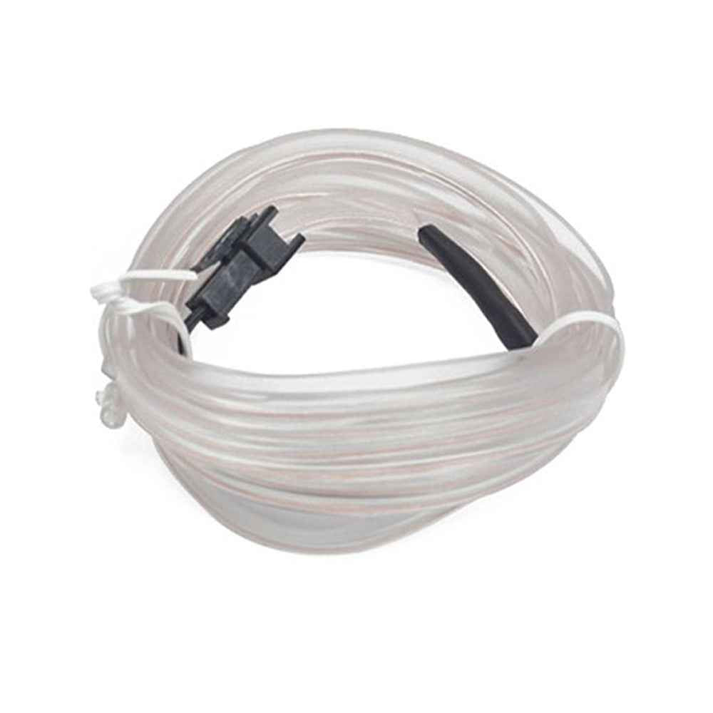 5m USB Car Interior EL Strip Light for Car Decoration Ambient Light Glowing Rope Lights with Driver - White