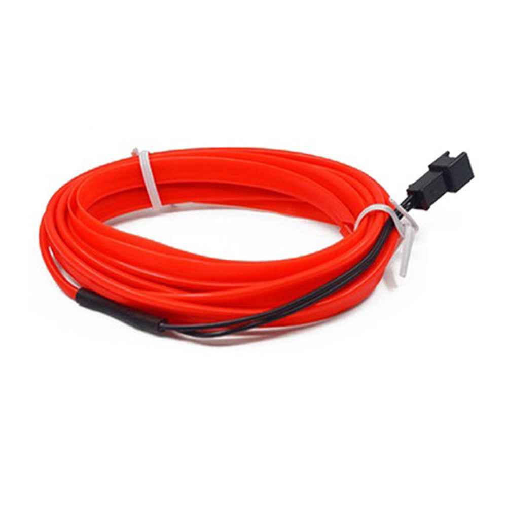 5m USB Car Interior EL Strip Light for Car Decoration Ambient Light Glowing Rope Lights with Driver - Red