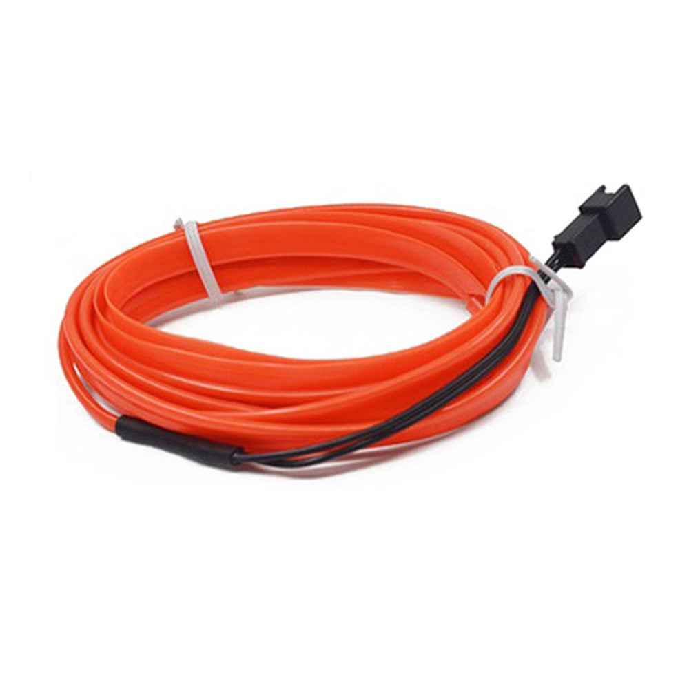 5m Cigarette Lighter EL Strip Light for Car Decoration Ambient Lights Glowing Rope Light with Driver - Orange