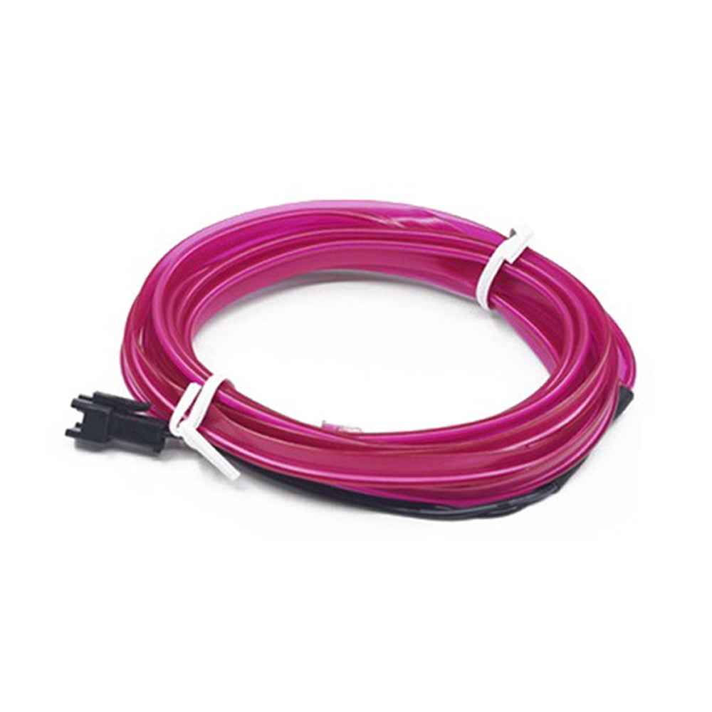 5m Cigarette Lighter EL Strip Light for Car Decoration Ambient Lights Glowing Rope Light with Driver - Pink