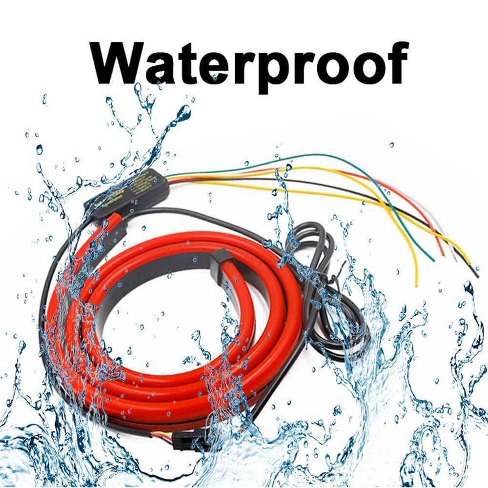 90cm PVC High Mount Car Brake Light Strip Rear Glass Decorative LED Lamp Flashing Warning Light