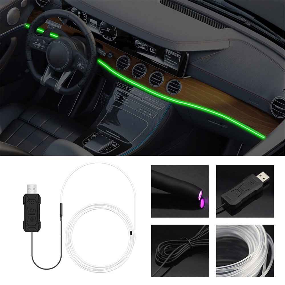 S5U 5m S-Series Multi-color RGB LED Strip Light Flexible Fiber Optic Car Interior USB Atmosphere Lamp