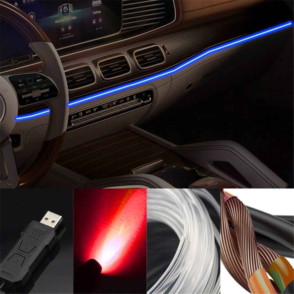 S5U 5m S-Series Multi-color RGB LED Strip Light Flexible Fiber Optic Car Interior USB Atmosphere Lamp