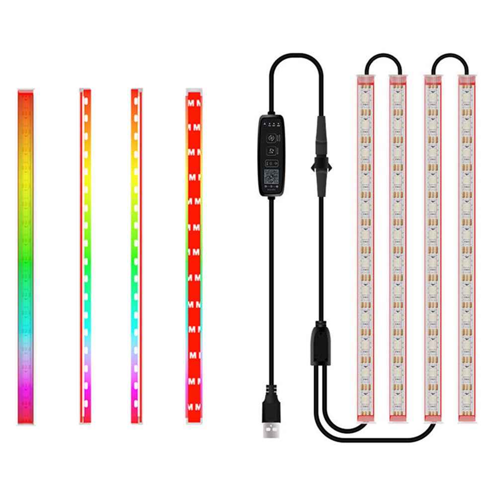 N1U-48 Car Underglow Lights Exterior Kit 4PCS Underbody 48 LED Strip Lights APP Bluetooth-compatible Remote Control