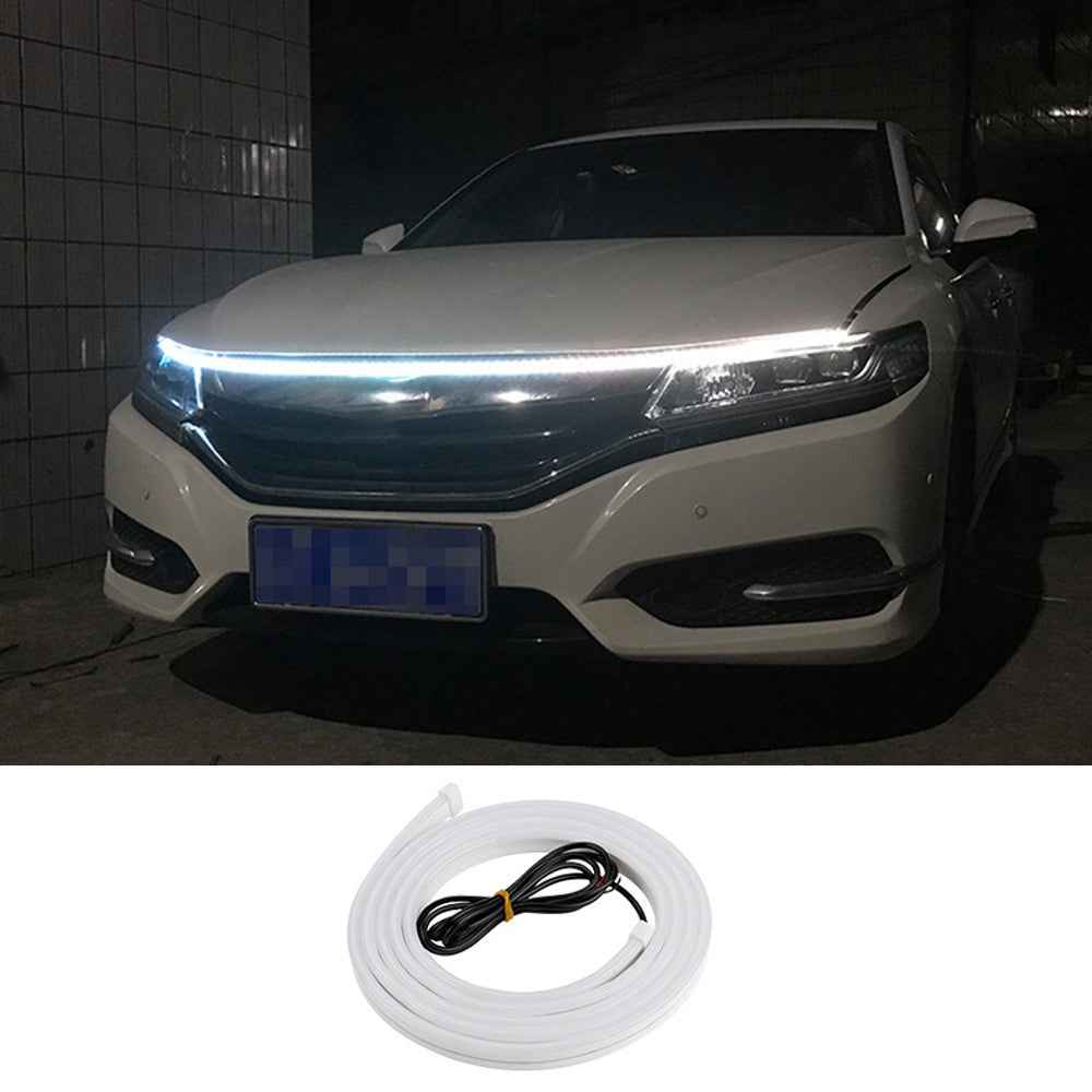 1.2m Car Hood PVC Silicone Flexible Decorative Light Super Bright Waterproof DRL Light Strip - White