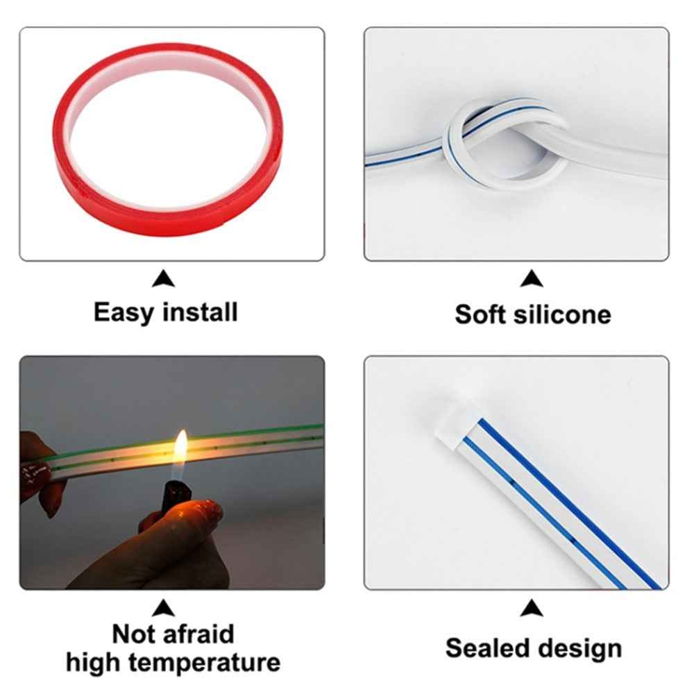 1.2m Car Hood PVC Silicone Flexible Decorative Light Super Bright Waterproof DRL Light Strip - Ice Blue