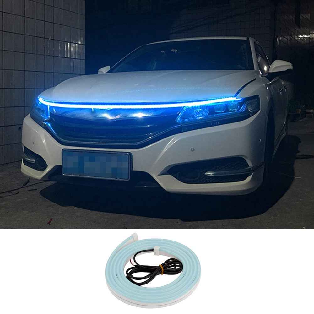 1.5m Car Hood PVC Silicone Waterproof DRL Light Strip Super Bright Flexible Decorative Light - Ice Blue