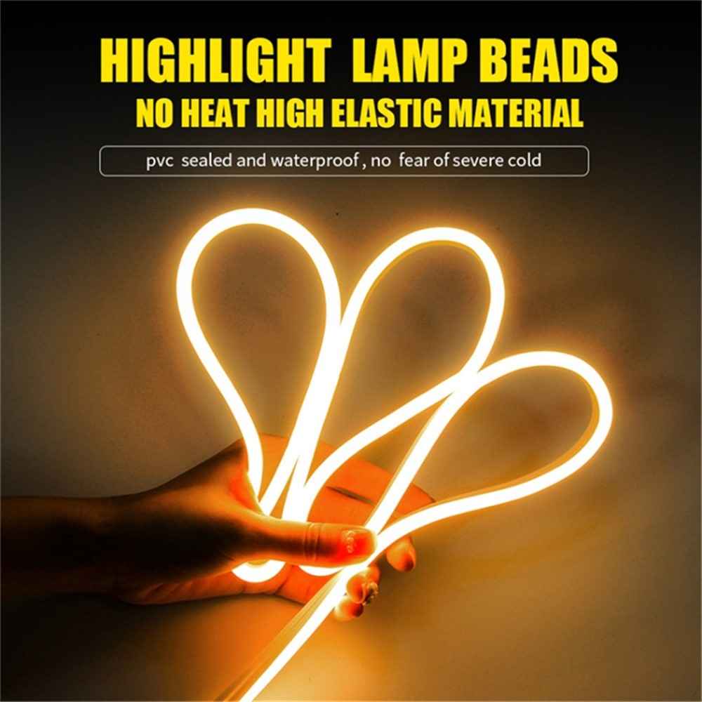 1.8m Car Hood Flexible Decorative Light Strip 1000LM PVC Silicone Waterproof DRL Light Strip - Red