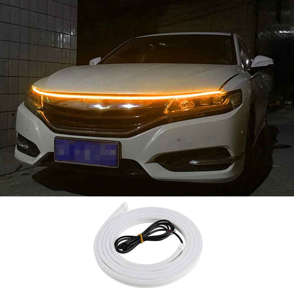 1.8m Car Hood Flexible Decorative Light Strip 1000LM PVC Silicone Waterproof DRL Light Strip - Yellow