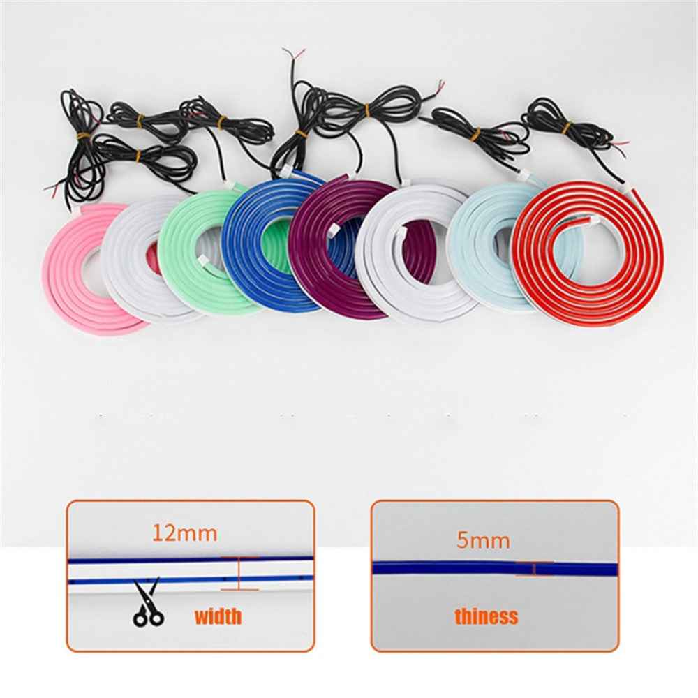 2m Car Hood Decorative DRL Light Strip PVC Silicone Flexible Waterproof Light Strip - Green