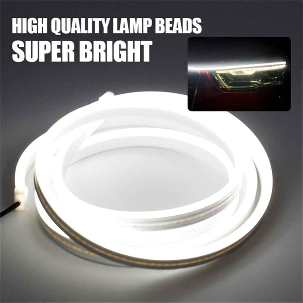2m Car Hood Decorative DRL Light Strip PVC Silicone Flexible Waterproof Light Strip - Pink