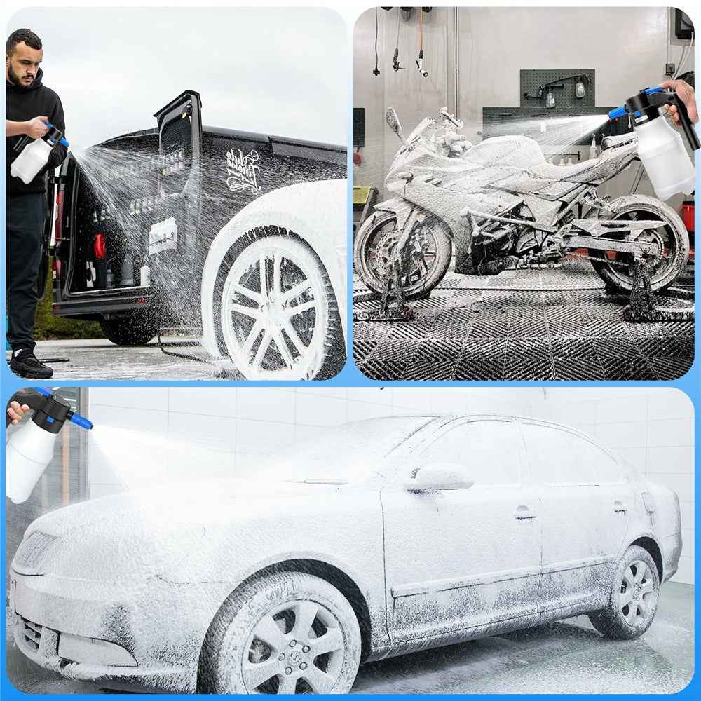 1.5L Electric Watering Can PP + PE Car Washing Foam Booster Pot High Pressure Washing Tool