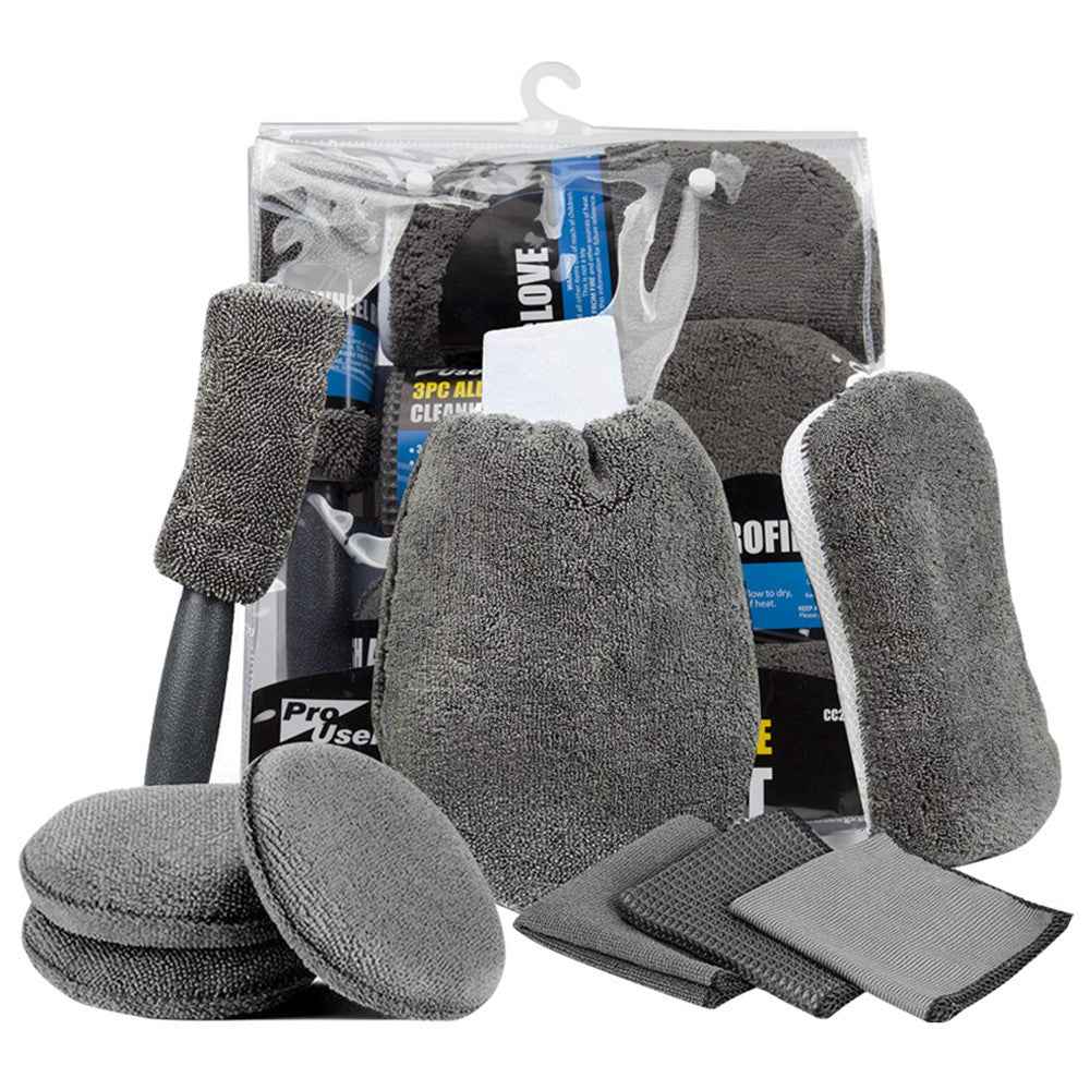 9Pcs / Set Car Cleaning Tools Sponge Microfiber Towel Brush Glove Car Washing Tools