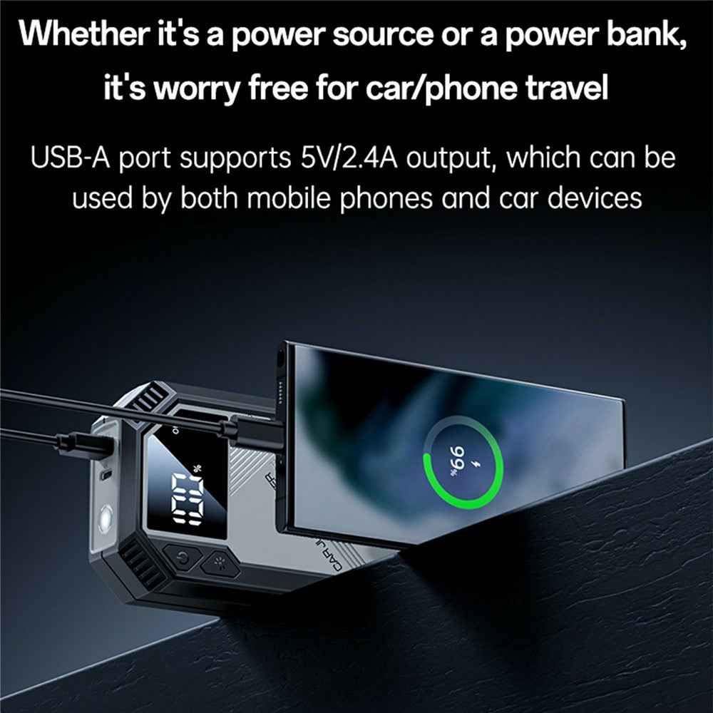 YESIDO VC11 Car Jump Starter 6000mAh Power Bank Smart Clamp for 12V Battery 3.0L Gas Diesel Vehicles