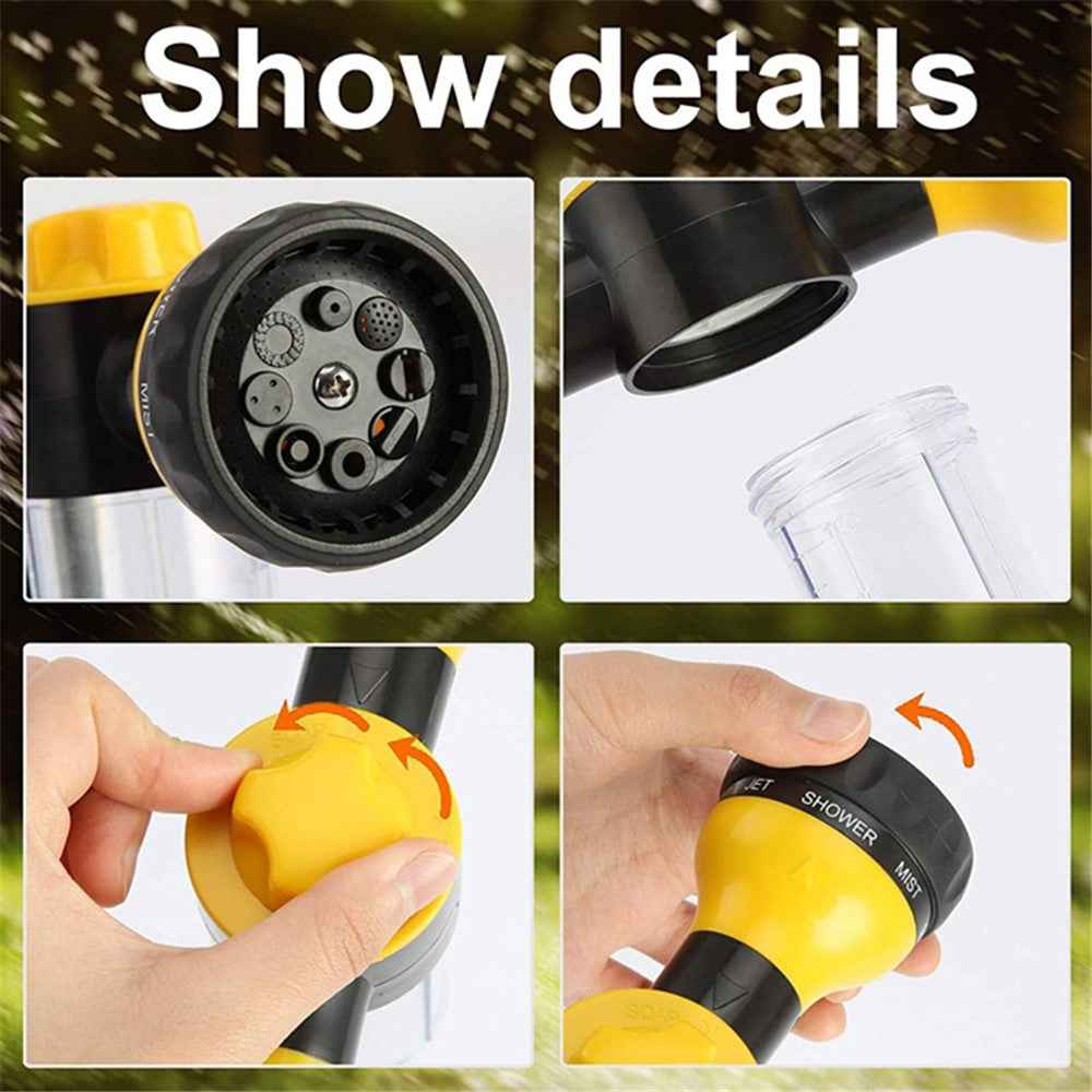 100ml Multi-Functional Water Gun Liquid-Filled High-Pressure Hand Sprayer for Washing Car Watering Lawn - Black