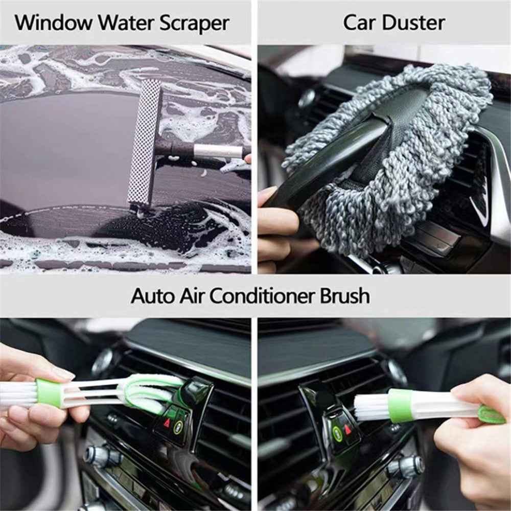 14Pcs / Set Car Cleaning Cloth Washing Mitten Duster Wheel Hub Brush Vehicle Detailing Brushes Kit