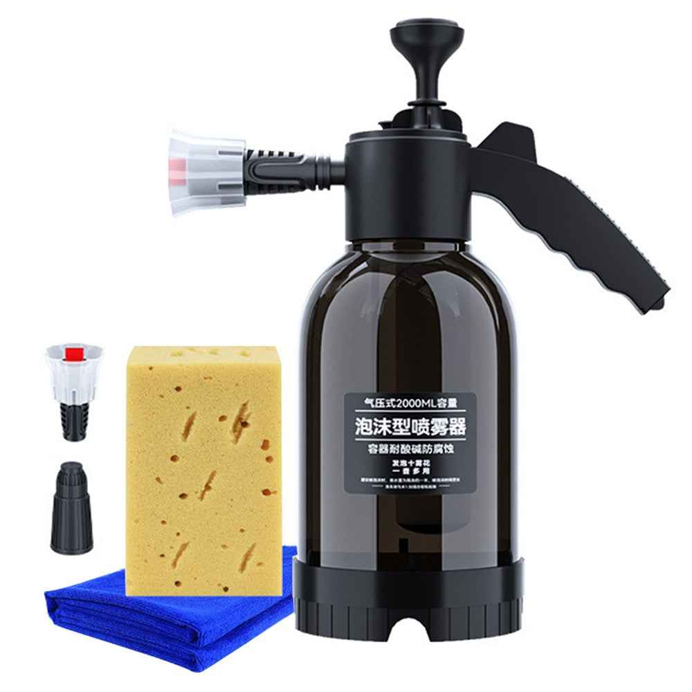 2L Foam Sprayer Car Wash Foam Watering Can Water Bottle Auto Cleaning Tool with Towel + Sponge