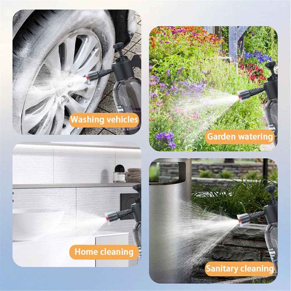 2L Foam Sprayer Car Wash Foam Watering Can Water Bottle Auto Cleaning Tool with Towel + Sponge
